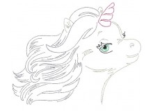 Stickdatei - Baby Unicorn LineArt 5